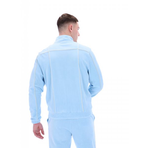 FILA MENS NICHOLS VELOUR TRACK TOP WITH SPIRAL PIPING SUMS/EGRET