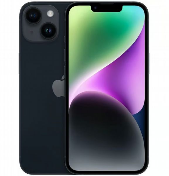 Refurbished Apple iPhone 14, 128GB, Midnight. Grade A.